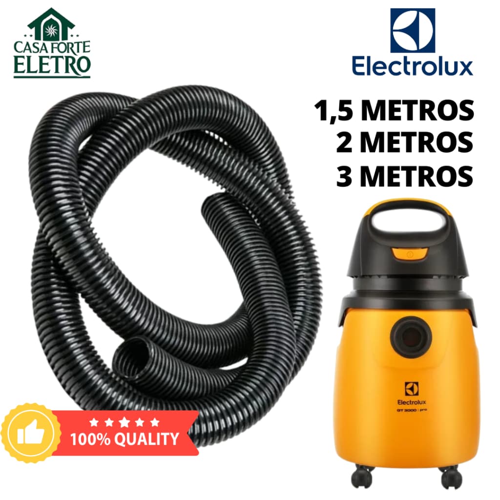 Mangueira Aspirador 1.5,2,3 Metros 32mm Preta Compatível com Electrolux  GT20N - Alta qualidade