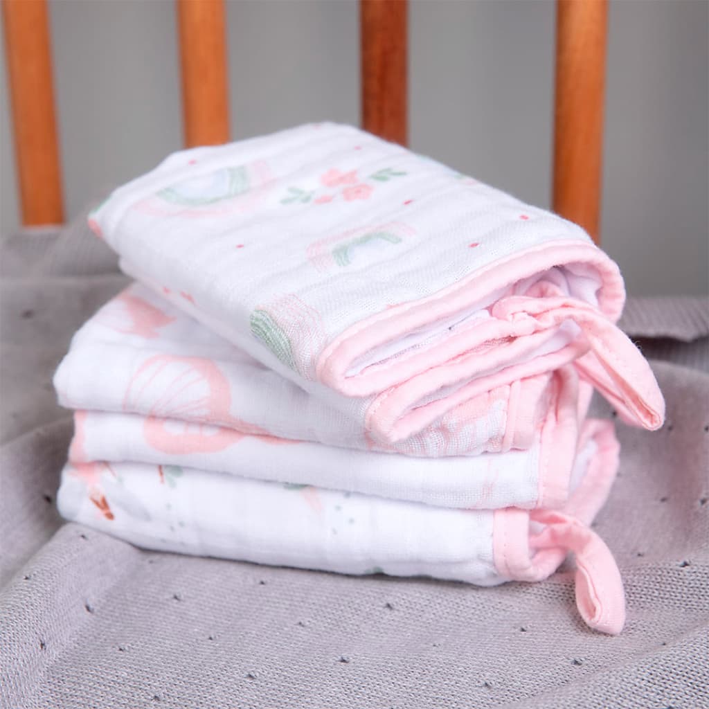 Paninho De Boca Papi Soft 40 Cm X 40 Cm 03 Unidades Com Prendedor de Chupeta Bebete Bebê