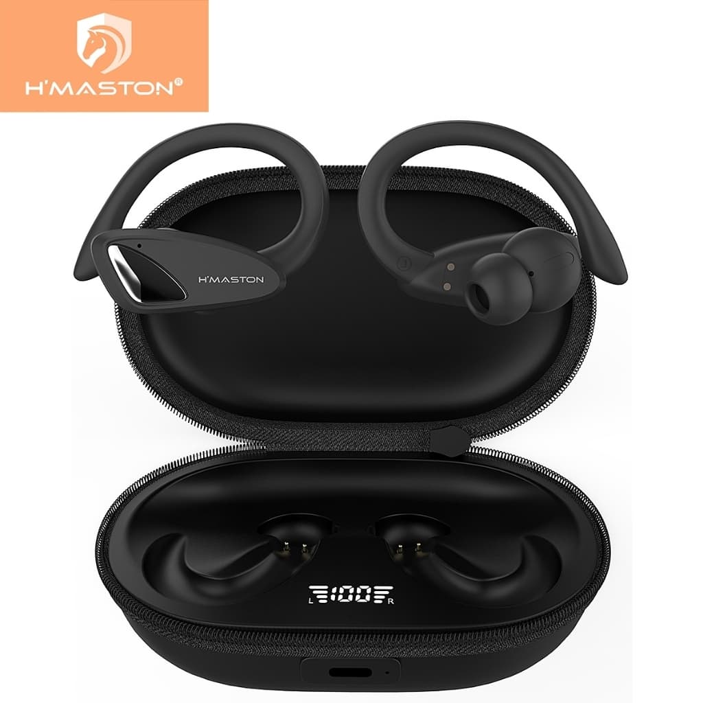 Fone de Ouvido Sem Fio Bluetooth Esportivo 15h Bateria Gancho de Orelha Original C/ Redução de ruído