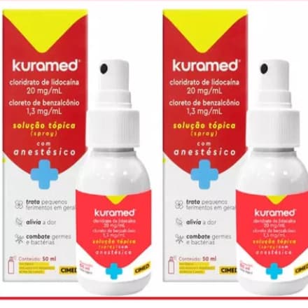 kit 02 unid Kuramed Cimed Solução Tópica Spray Antisséptico 50ml