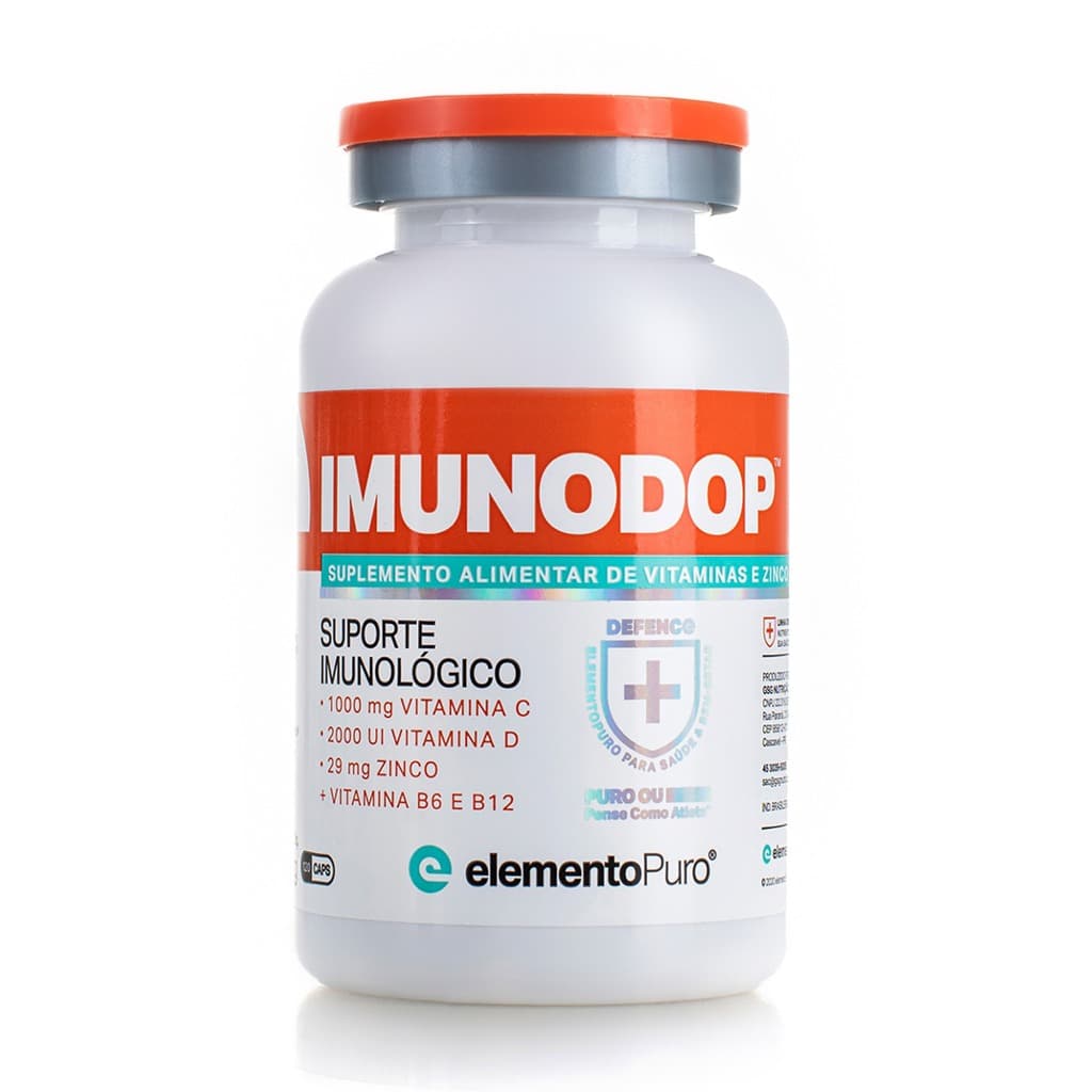 Multivitamínico IMUNODOP 120 Cáps com Zinco, Vitamina C, Vitamina D, Vitamina B6 e B12 elementoPuro