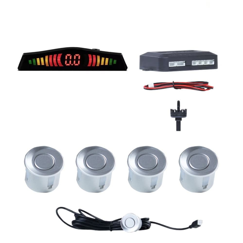 Sensor Estacionamento Ré 22mm Grande Prata ou Branco 12v Carro Traseira Parachoque