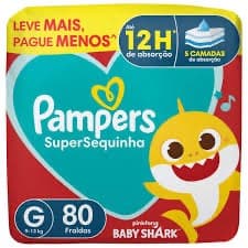 Fraldas Pampers Supersec SuperSequinha com 80 Tam. G - 9 A 13kg 80 Unidades