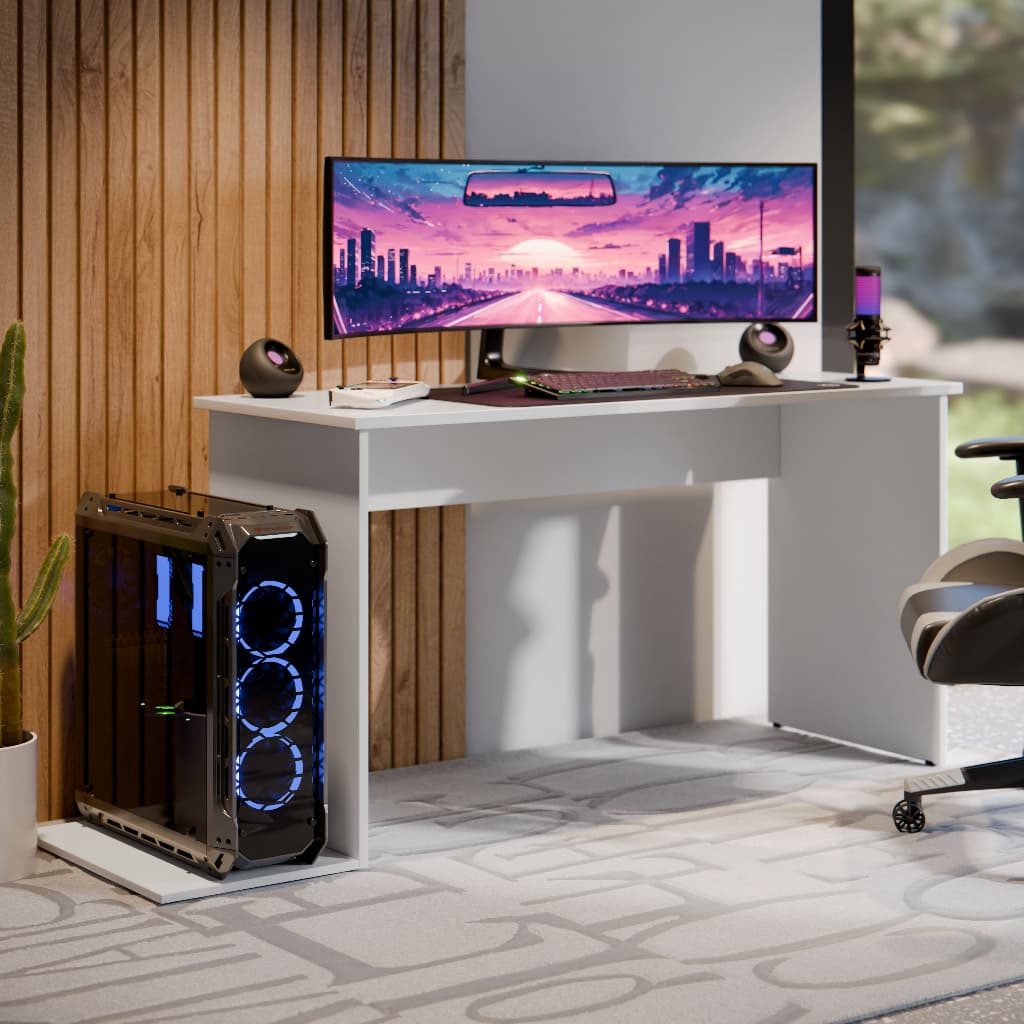 Mesa Escrivaninha Gamer Madri Para Computador Para 2 Monitores e CPU Home Office Moderna