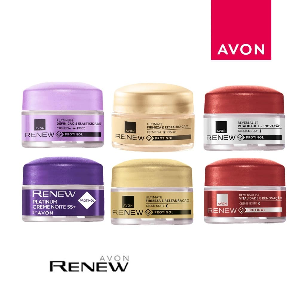 Renew Creme Facial Anti Rugas e Anti Idade Avon Platinum Reversalist e Utimate 15g