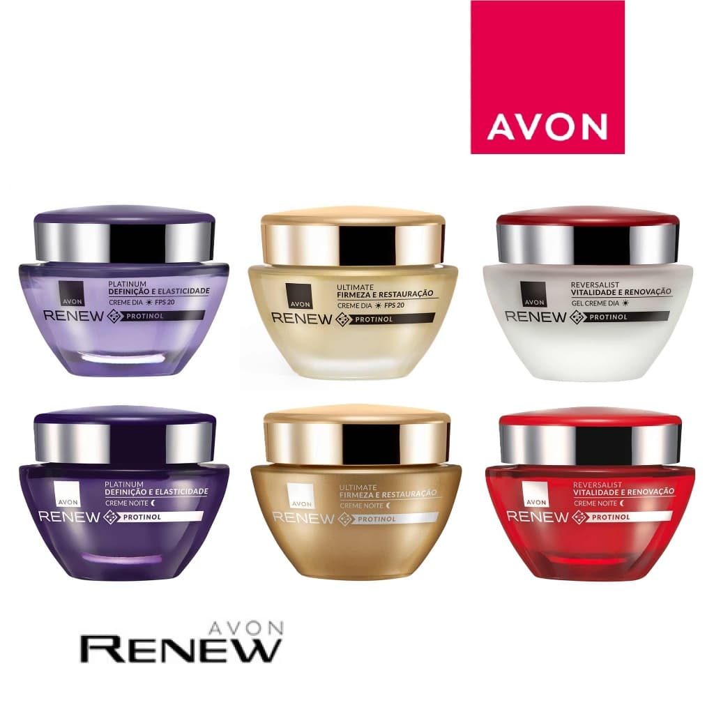 Renew Creme Facial Anti Rugas e Anti Idade Avon Platinum Reversalist e Utimate 50g
