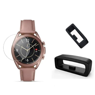 Película + 01 Anel Passador Compatível Com Samsung Galaxy Watch 3 41mm / Samsung Galaxy Watch 4 Classic 42mm
