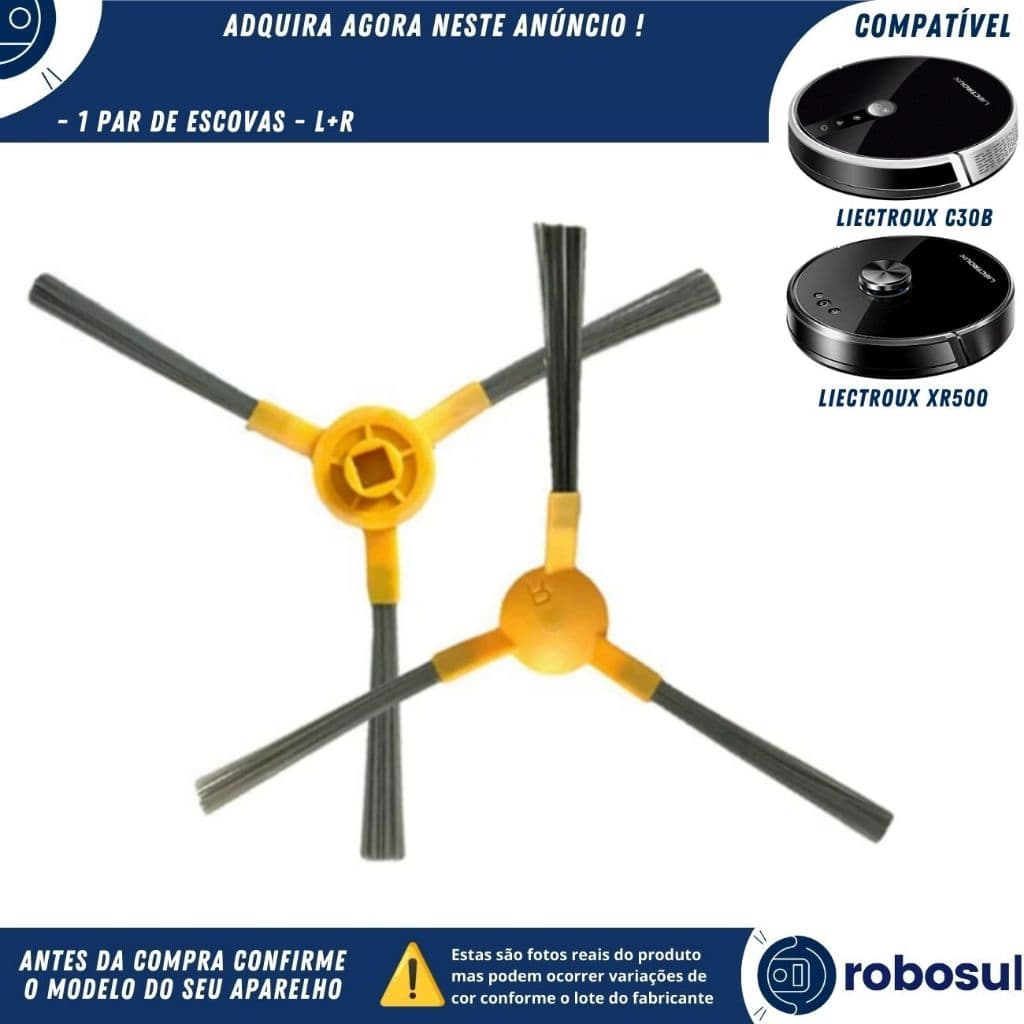 Escovas Para Robô Aspirador Liectroux XR500 E C30B