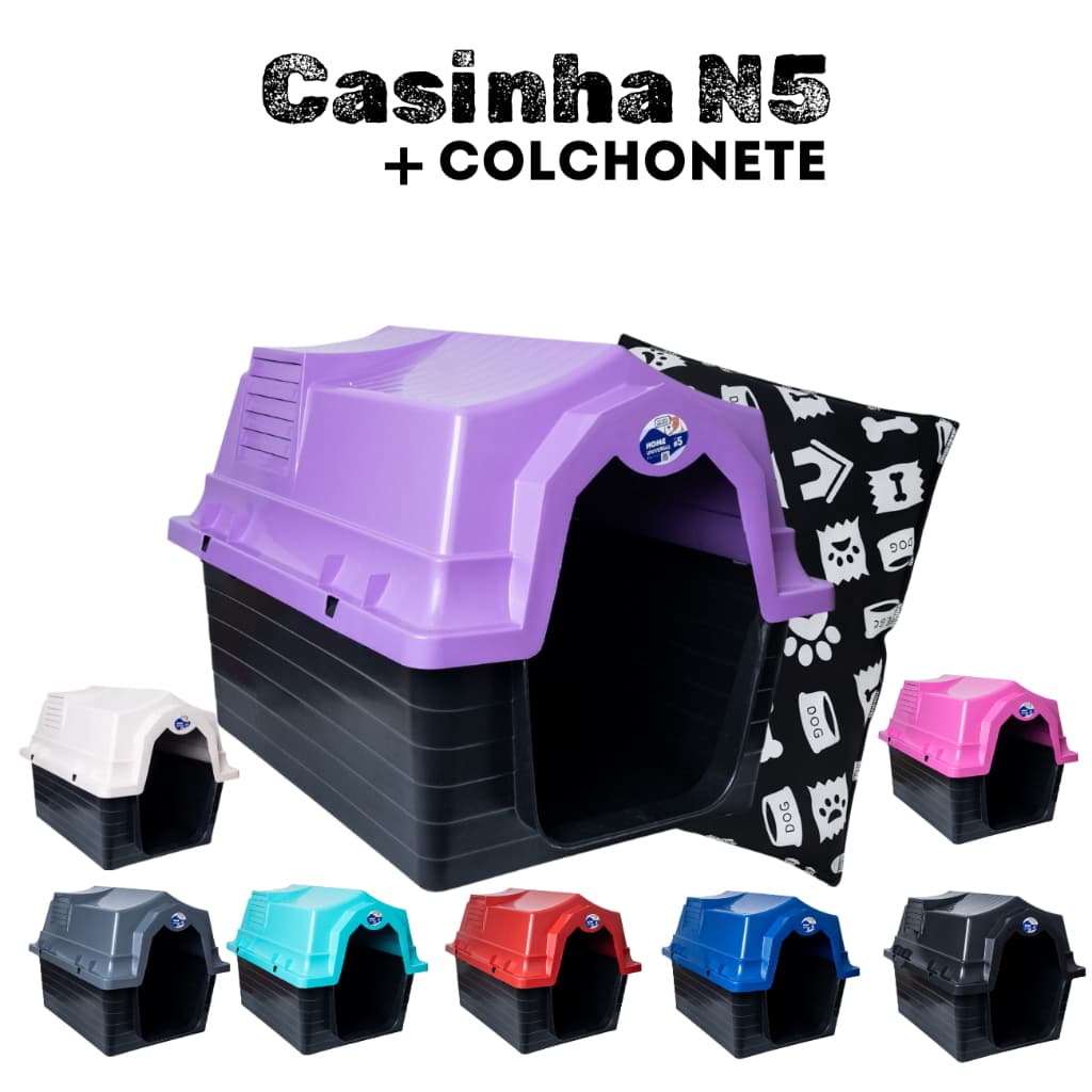 Casinha PET Cachorro Grande N5 Casa Pet de Plástico Com Proteção Raios UV