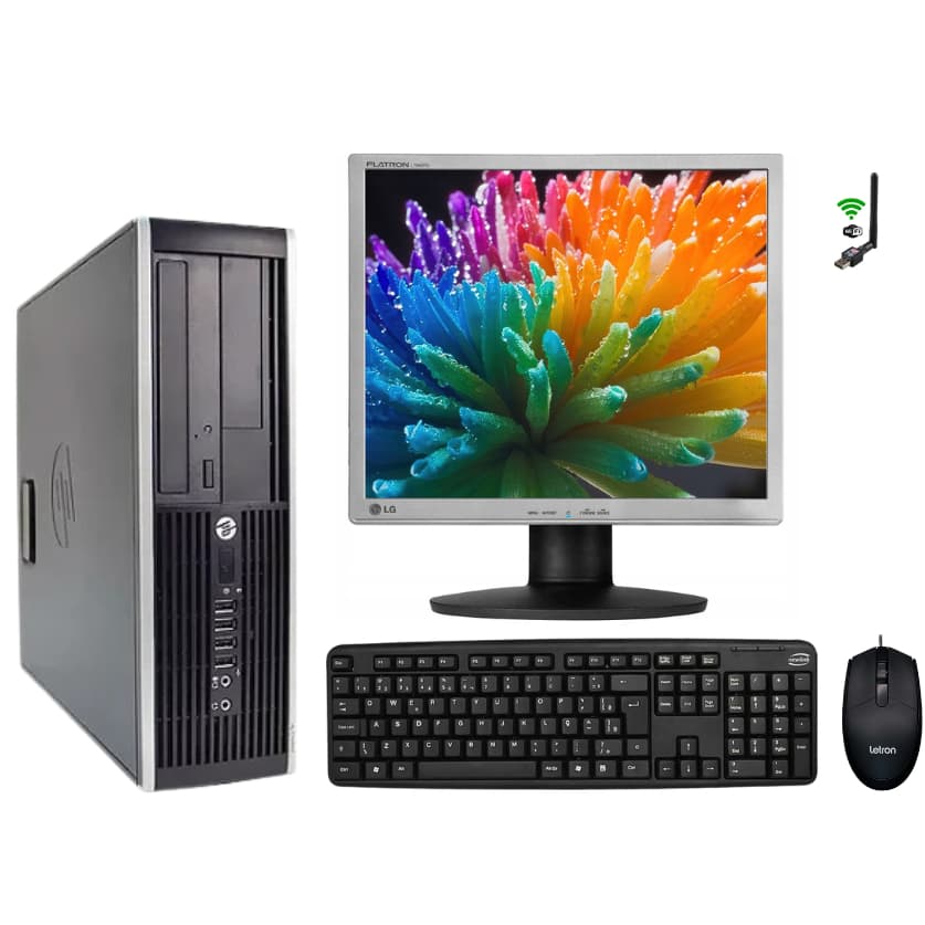Computador HP Slim Core i5 8gb Ram Ddr3 500gb Hd Monitor 17" Teclado Mouse Wifi Rápido