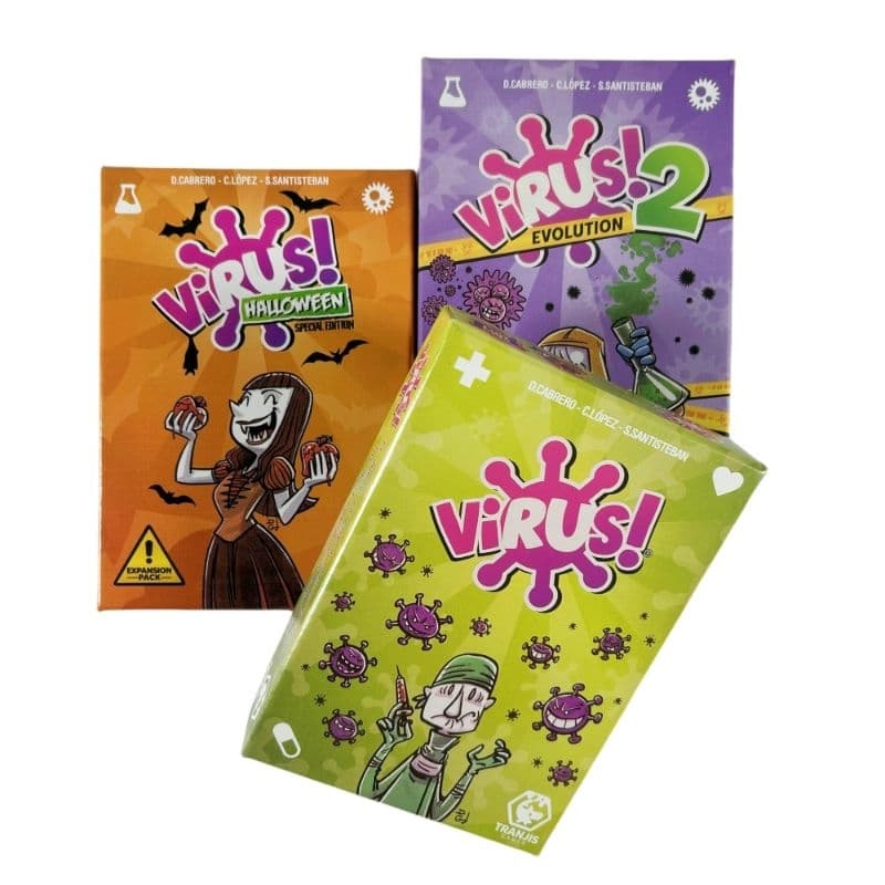 VIRUS! Jogo de cartas + Expansões Halloween & Virus 2 | Diversão Garantida em Família e Amigos