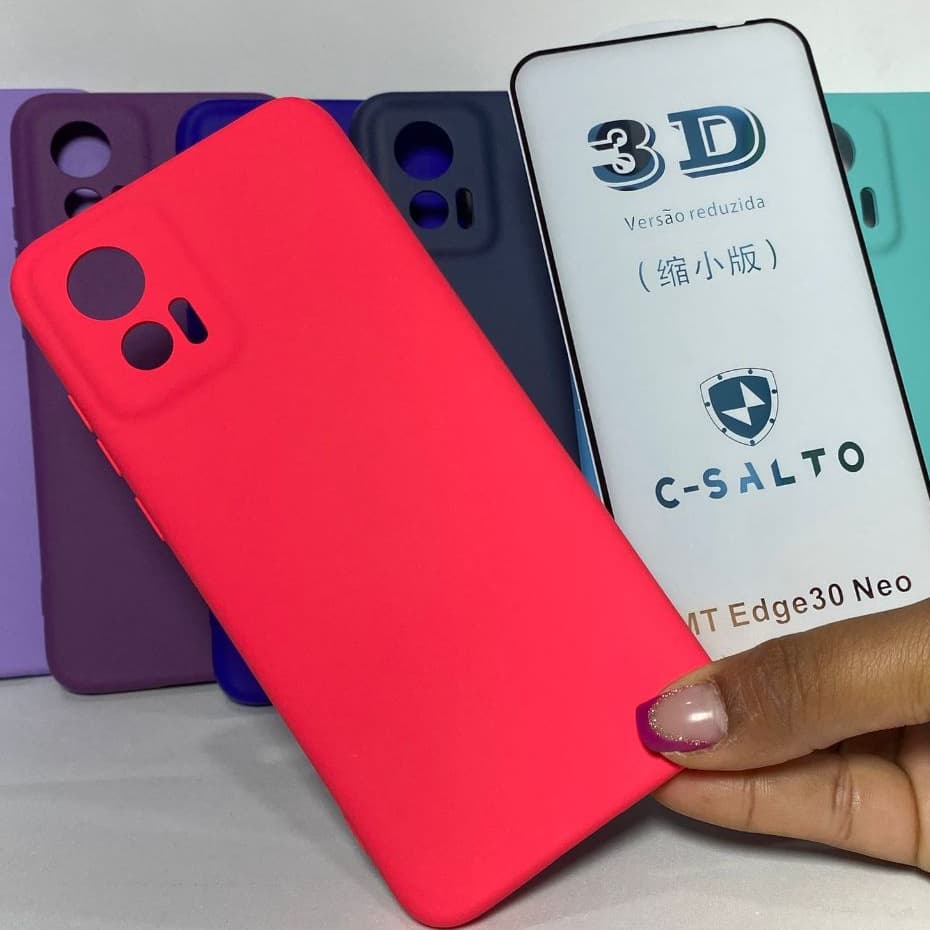 CAPA EDGE 30 NEO + Película 3D Kit Motorola Capinha Case Protetora Celular Silicone