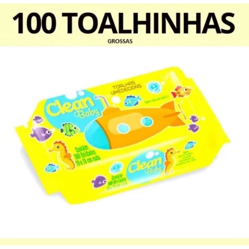 Toalhinha umidecida Clean Baby 100 unidades