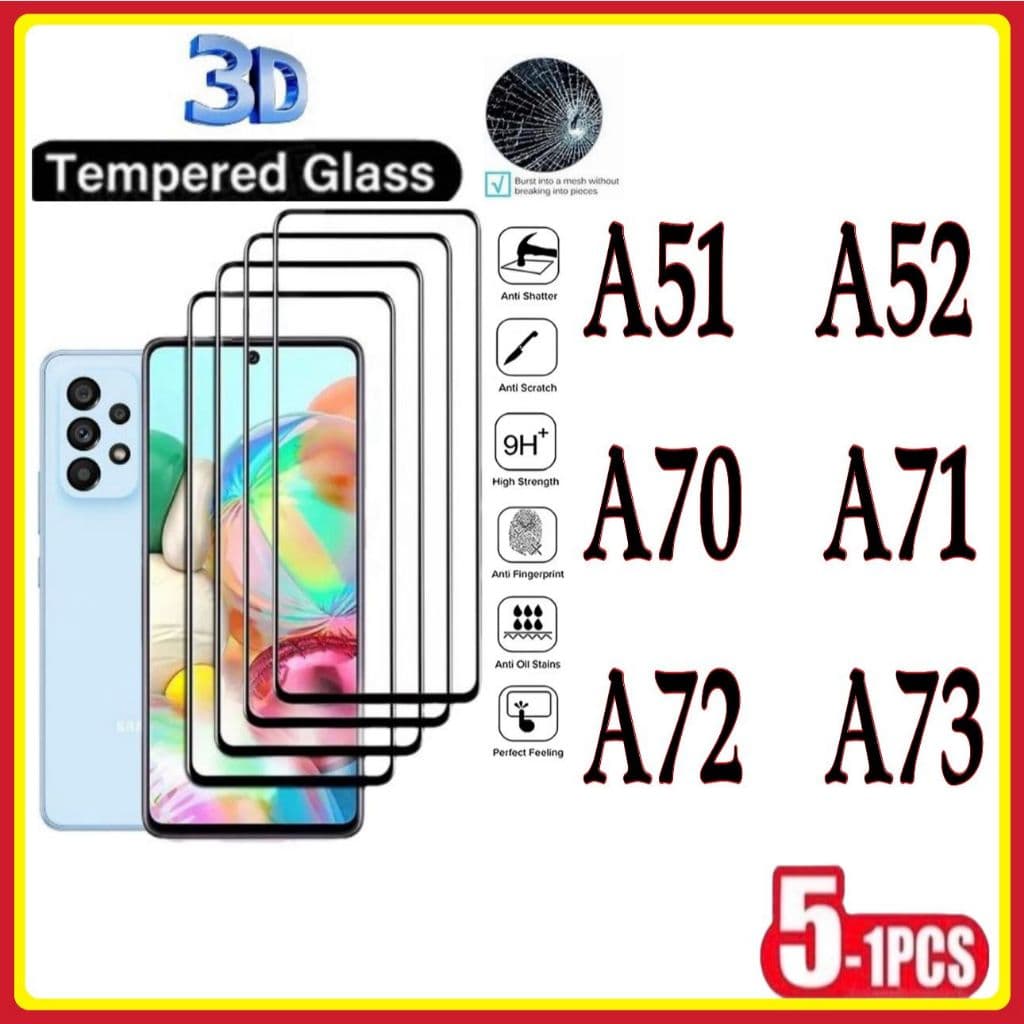 Película de Vidro Temperado 3D Samsung A70 A71 A51 A52 A52S A72 A73