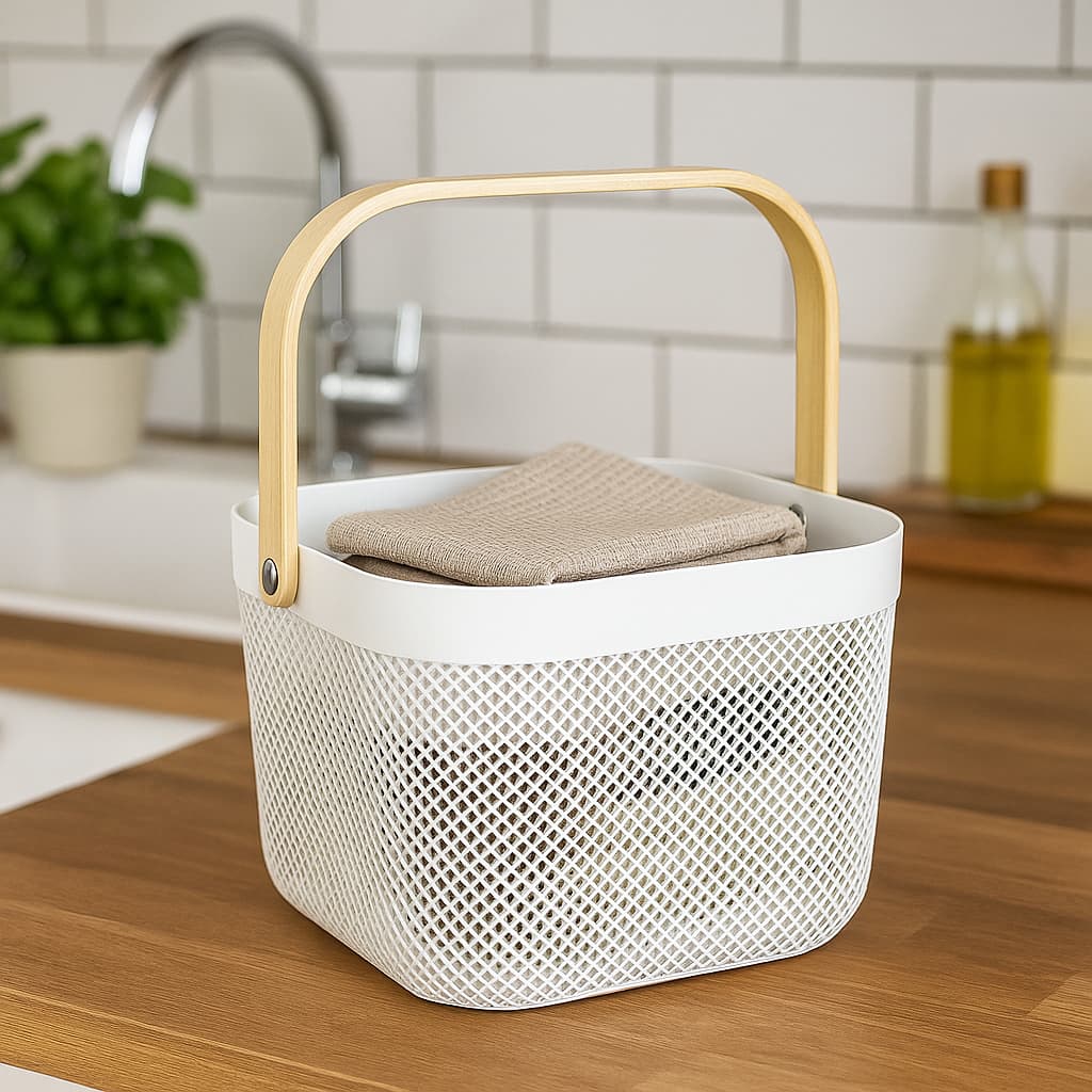 Cesto Organizador Multiuso Decorativa  Fruteira de Metal ou Plástico  Casa Cozinha Café Mesa Posta
