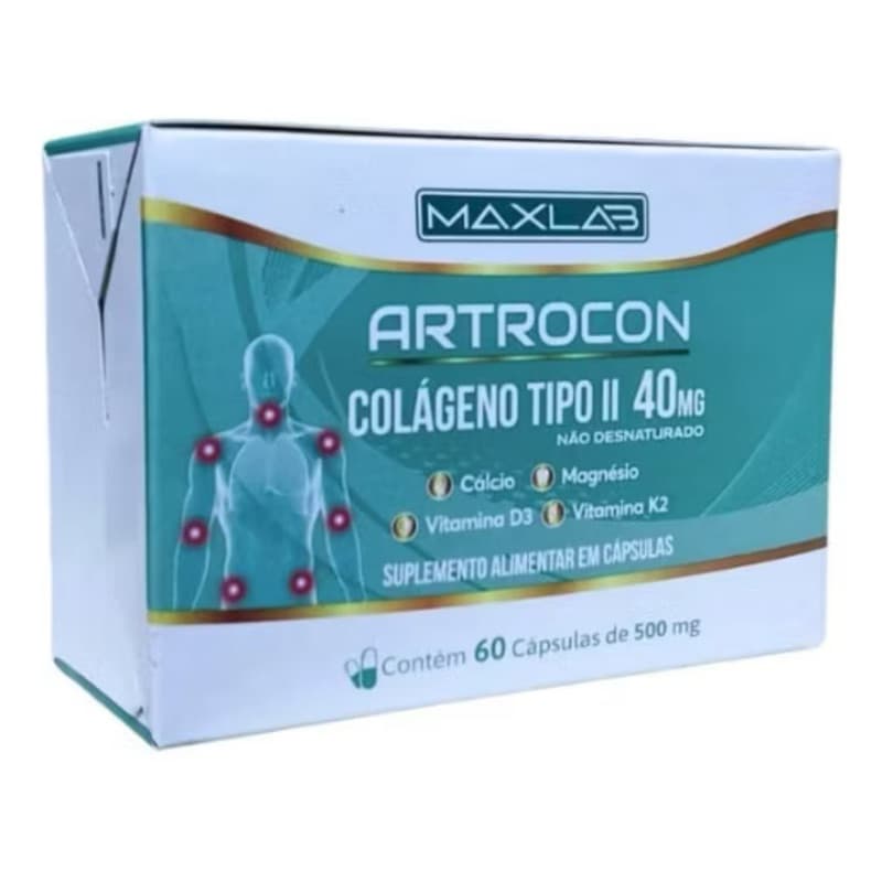Artrocon Colágeno Tipo 2 + cálcio, magnésio, vitamina D3 e vitamina K2- 60 Capsulas