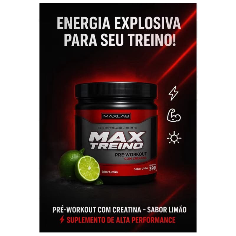 Pré Treino Max Treino C/creatina Pó 300g Maxlab