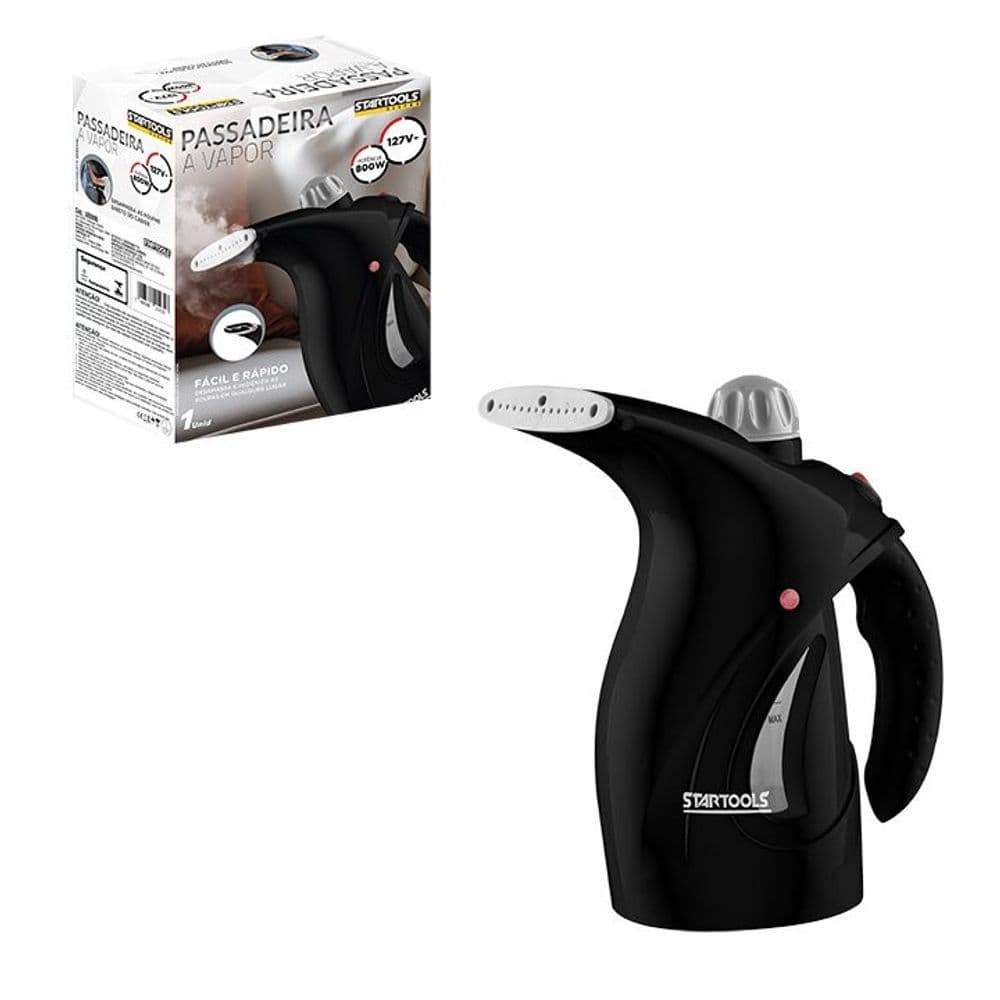 Passadeira A Vapor Passar Roupa Elimina Ácaros Odores De Roupas Estofados Cortinas Ferro A Vapor 200 ML 127 V Preta