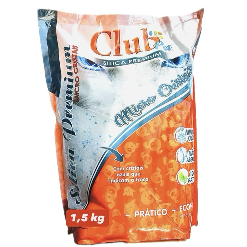 Areia Sanitária Para Gato Micro Cristais Sílica Premium 1.5kg club pet