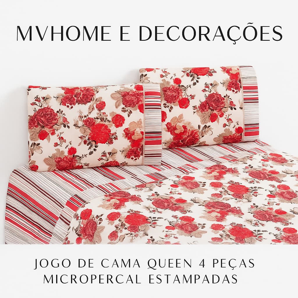 Jogo de Cama Casal Queen 4 Peças Microfibra Estampas Sortidas - Lindas Estampas