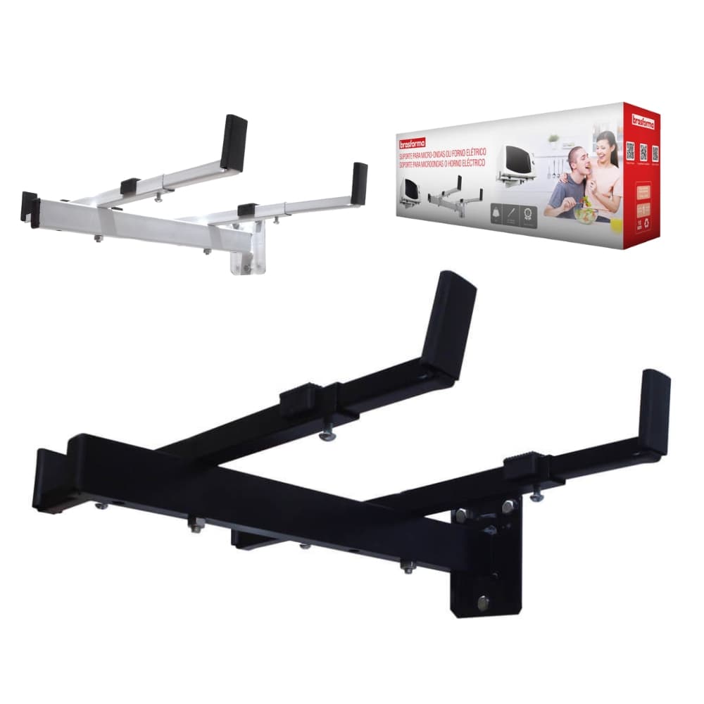 Suporte para Forno Microondas Micro-Ondas e Elétrico de Parede Brasforma Preto / Branco