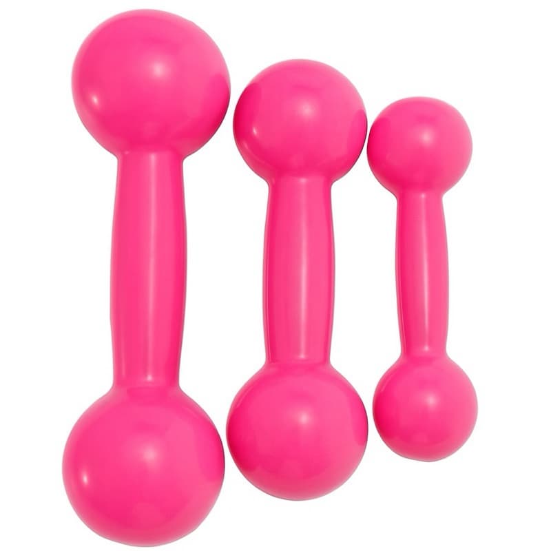 kit halteres 1kg +2kg +3kg emborrachado rosa pink (6kg total) treino academia