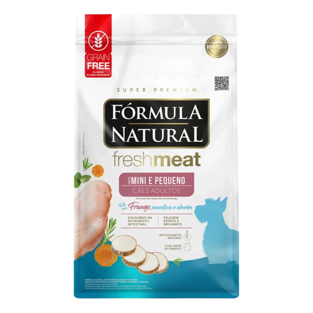 Ração Formula Natural Fresh Meat Cães Adulto Raças Pequenas Frango Mandioca e Alecrim 10,1kg