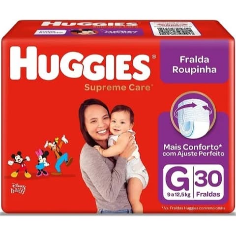 Fralda Huggies Roupinha Supreme Care G 30 Fraldas