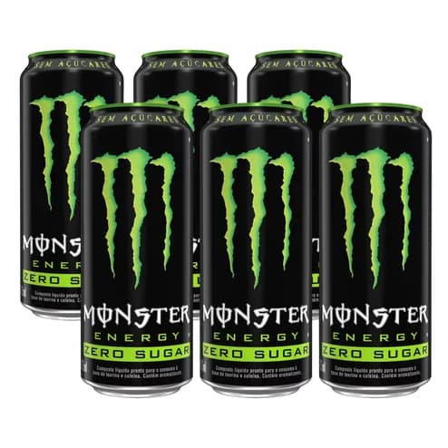 Energético Monster Energy Tradicional Zero Açúcar 473ml - PACK COM 6 UNIDADES
