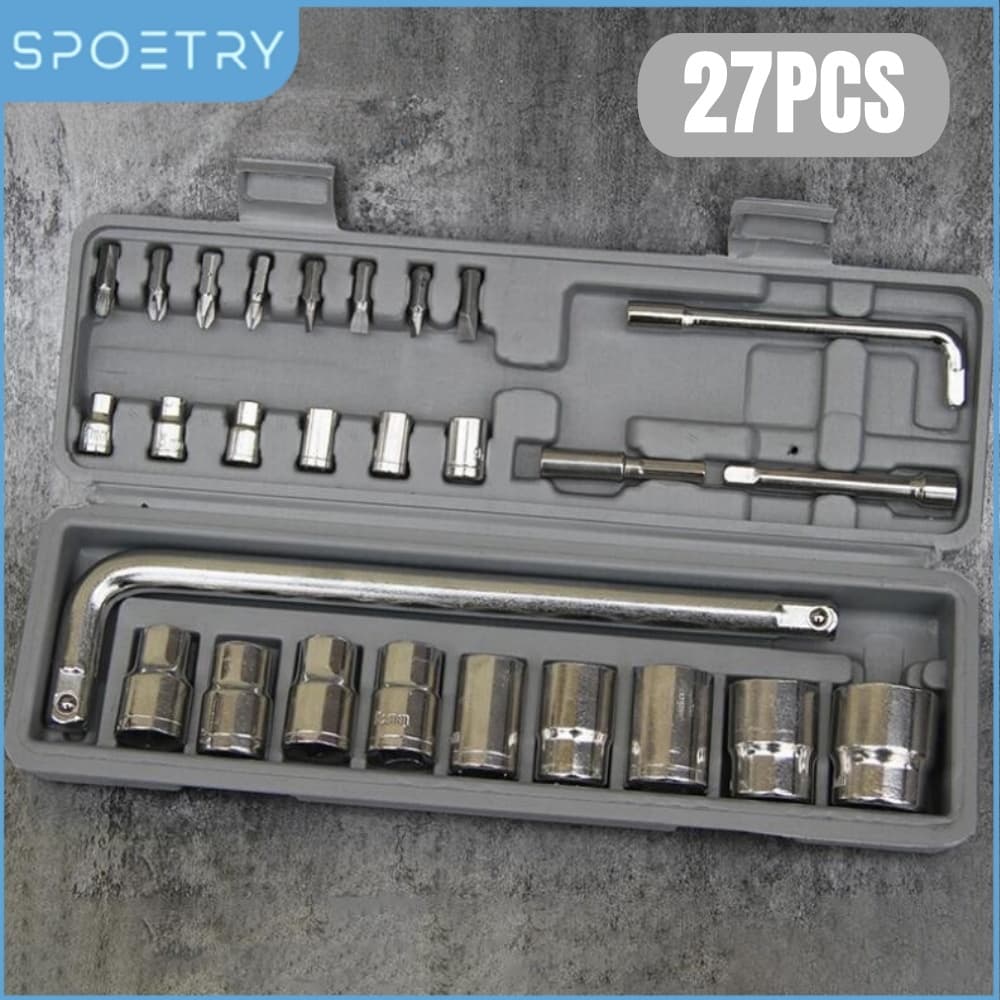 [BR] 27Kit Ferramentas De Parafusos Kit De Parafusos Caixa De Ferramentas De Automóveis Caixa De Chave De Manutenção