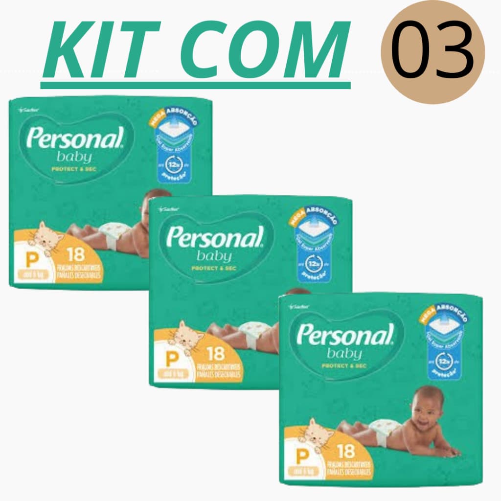 Promoção 3 Fraldas Personal Descartável Protect & Sec Vários Tamanhos P M G XG XXG