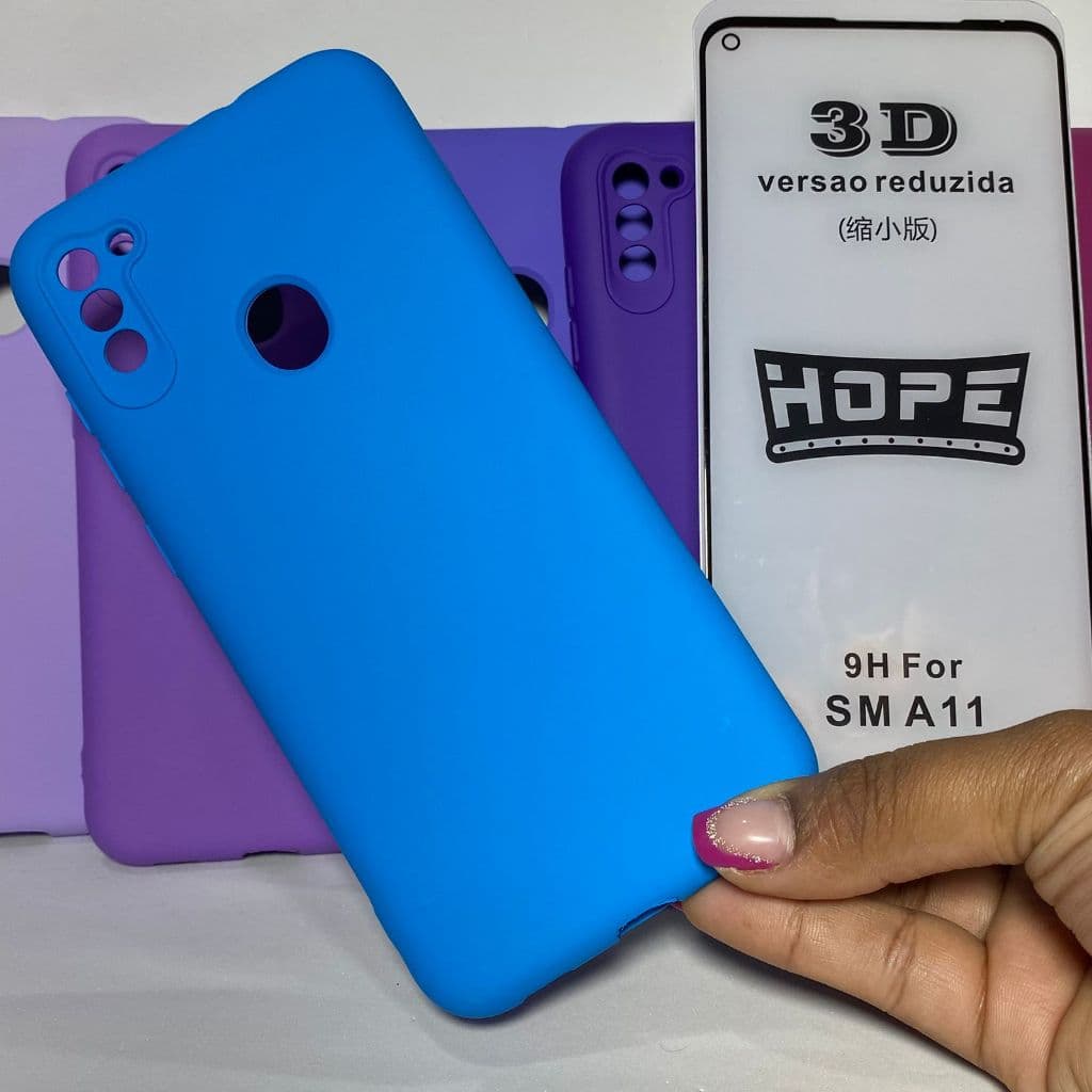 Capa  A11 + Película 3D Kit Samsung Capinha Case Protetora Celular Silicone