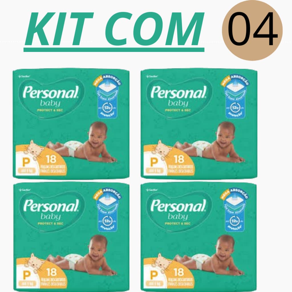 Promoção 4 Fralda Personal Descartável Protect & Sec Vários Tamanhos P M G XG XXG