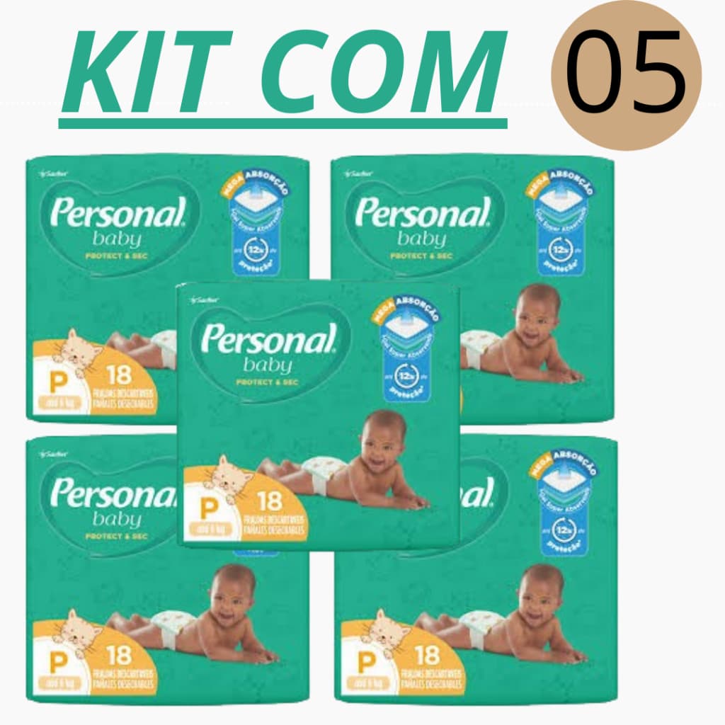 Promoção 5 Fralda Personal Descartável Protect & Sec Vários Tamanhos P M G XG XXG