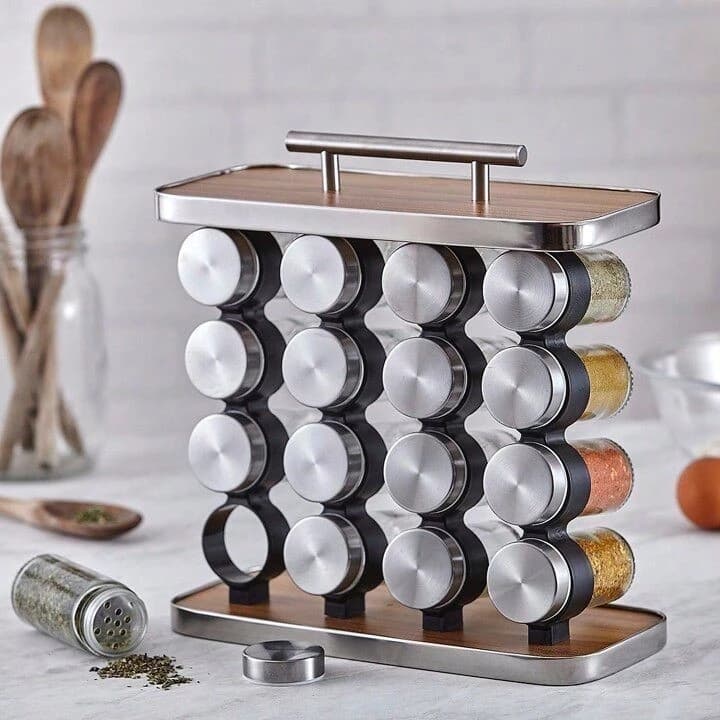Conjunto 16 Potes Temperos Aço Inox Cozinha Condimentos Frascos Conserva Temperos