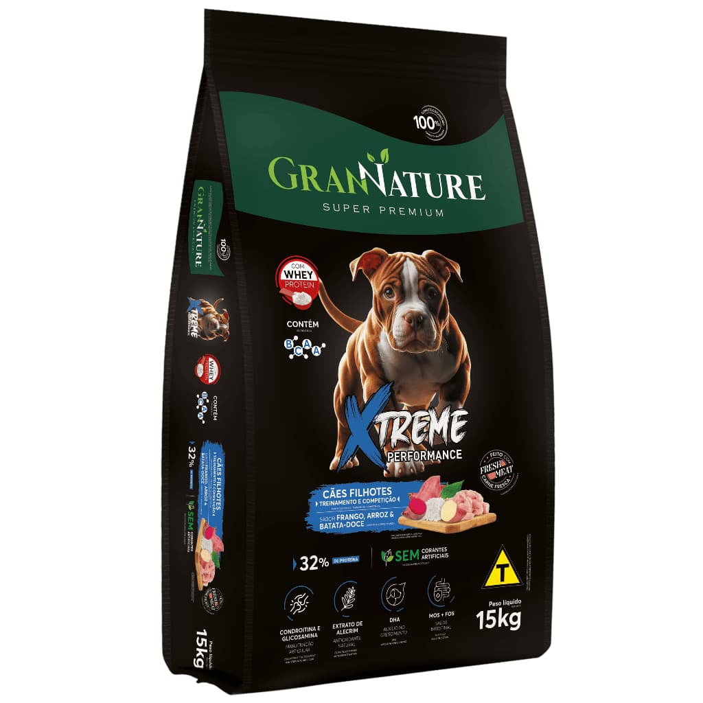 Ração   Xtreme filhote 15kg Super Premium Alta Performance Whey Bcaa
