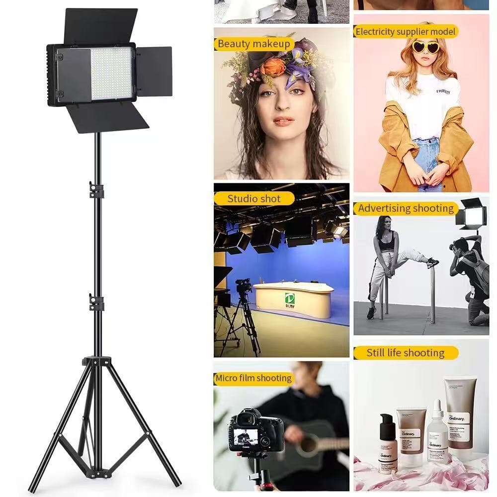 luminação 80W Bicolor Estúdio Led Para Fotografia Video Com Controle e Tripe 2,1 M 17 polegadas RL1800+Suporte Celular