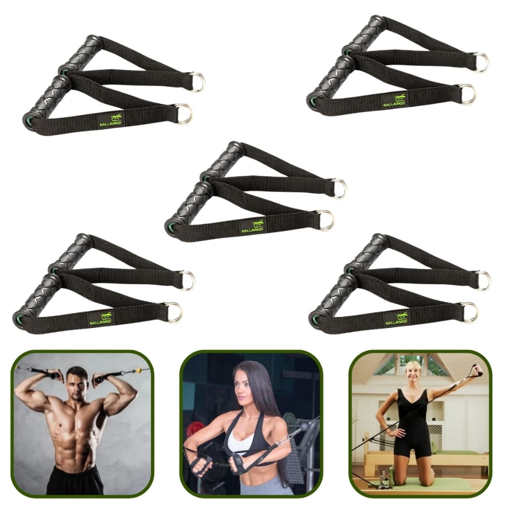 Kit 5 Pares Puxador Crossover de Mão para Academia Treino Musculação