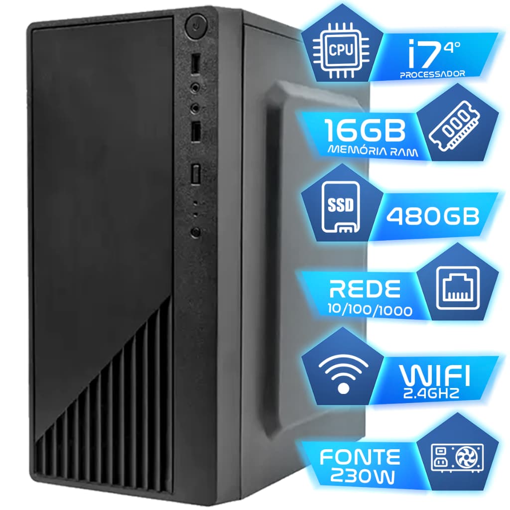 Pc Computador I7 4° Intel Core Ssd 480gb Memoria 16gb