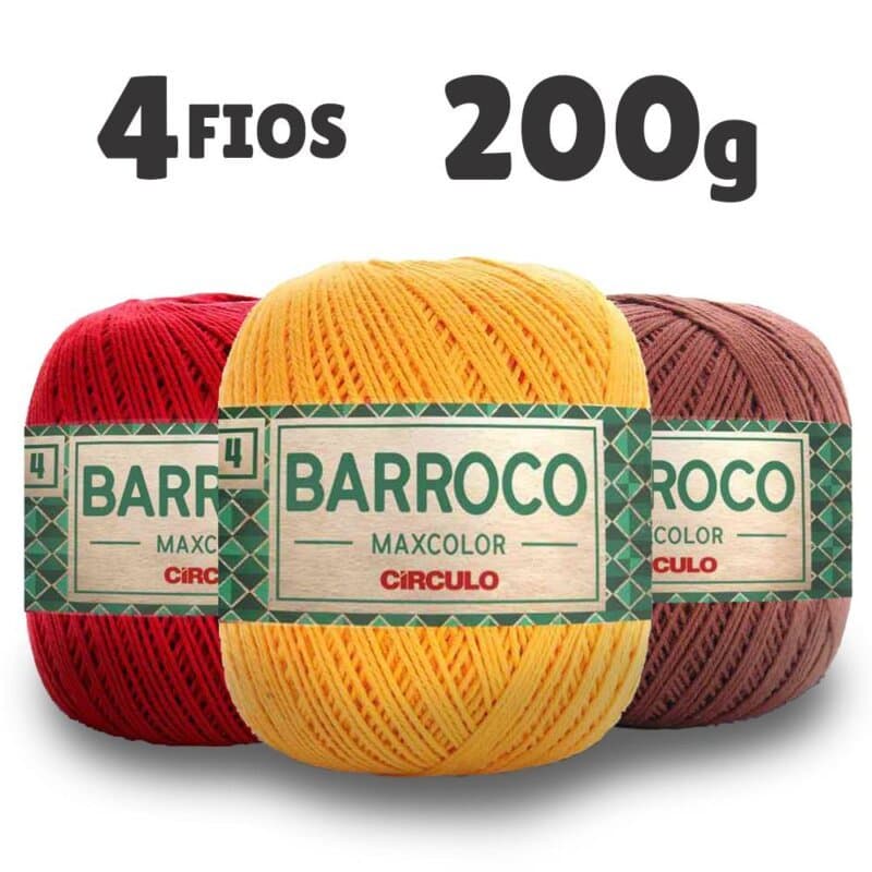 Barbante Barroco Maxcolor FIO 4 Circulo - 338m/200g para Croche