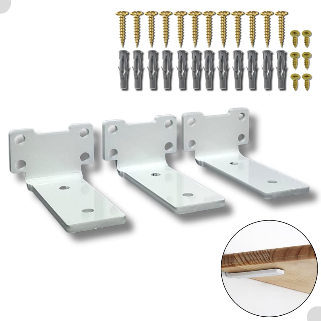 Kit 3 Suportes 10cm De Parede Para Prateleira Mão Francesa Invertida Cantoneira Estilo Moderno