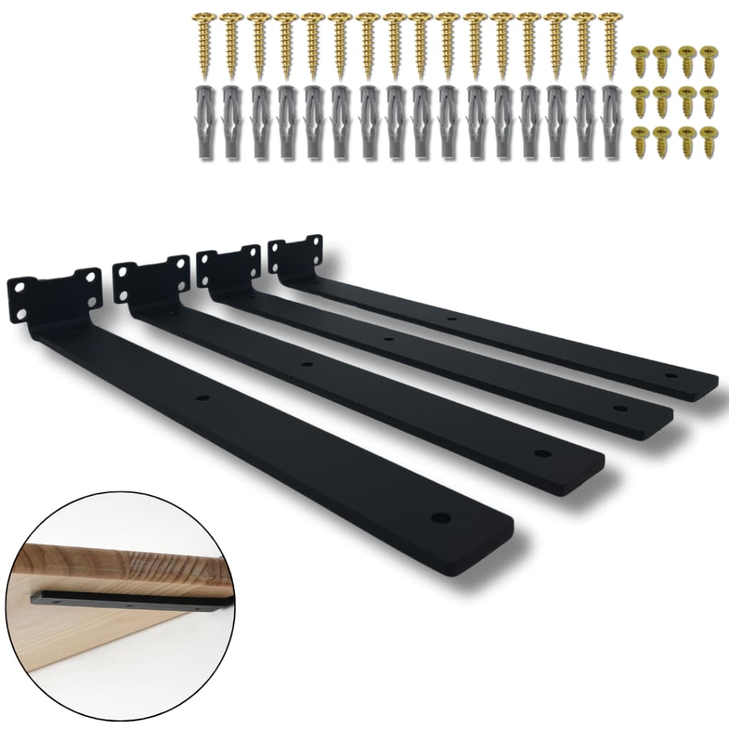 Kit 4 Suportes de Prateleira Invisível 35cm Fixação de Parede Mão Francesa Aço Design Moderno