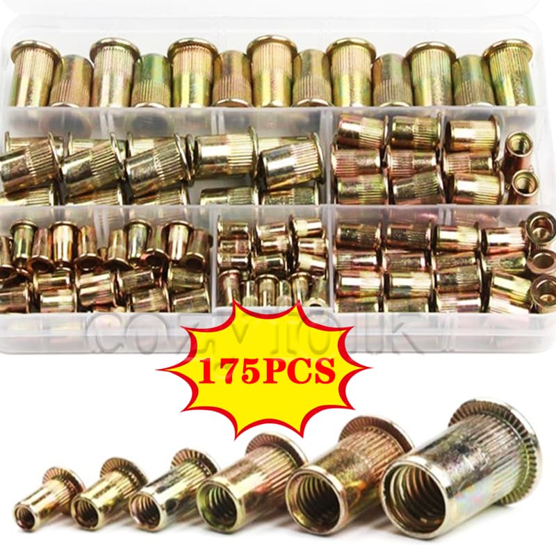 Caixa De Rosca Interna De Rebite De 175 Porcas M3 M4 M5 M6 M8 M10 M12