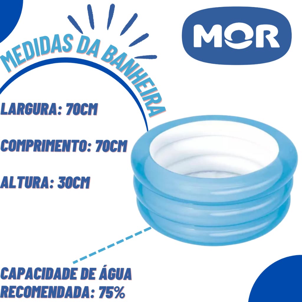 Piscina Banheira Inflável Baby Infantil Redonda 80 Litros Mor