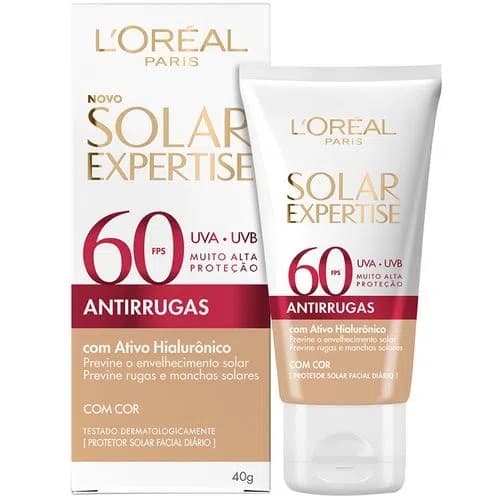 Loreal Expertise Protetor Solar FPS 60 Anti Rugas 40g Com Cor - Envio imediato