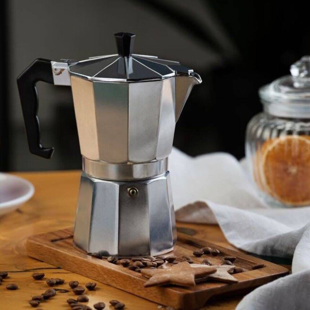 Cafeteira Italiana Moka 6 Xícaras Aluminio Café Expresso Portátil