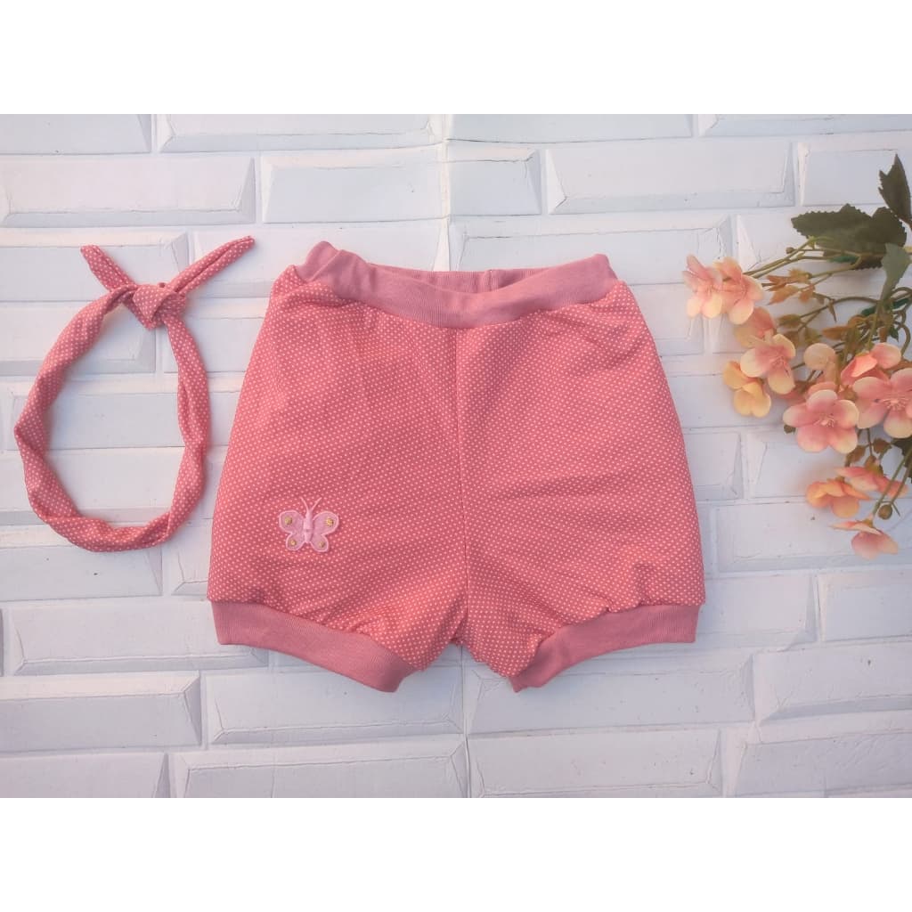Kit de shorts tapa fraldas e faixa de cabeça para bebês