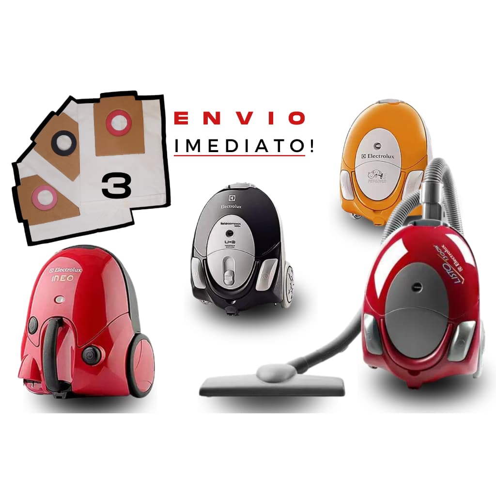 Saco Para Aspirador De Pó Electrolux Descartável Modelos Neo - Listo e Pet-Lover 3 Unidades Barato