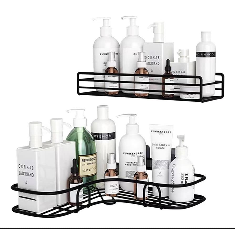Suportes De Metal Adesivo Para Parede Cozinha e Banheiro/Suporte Organizador Canto Shampoo Banheiro