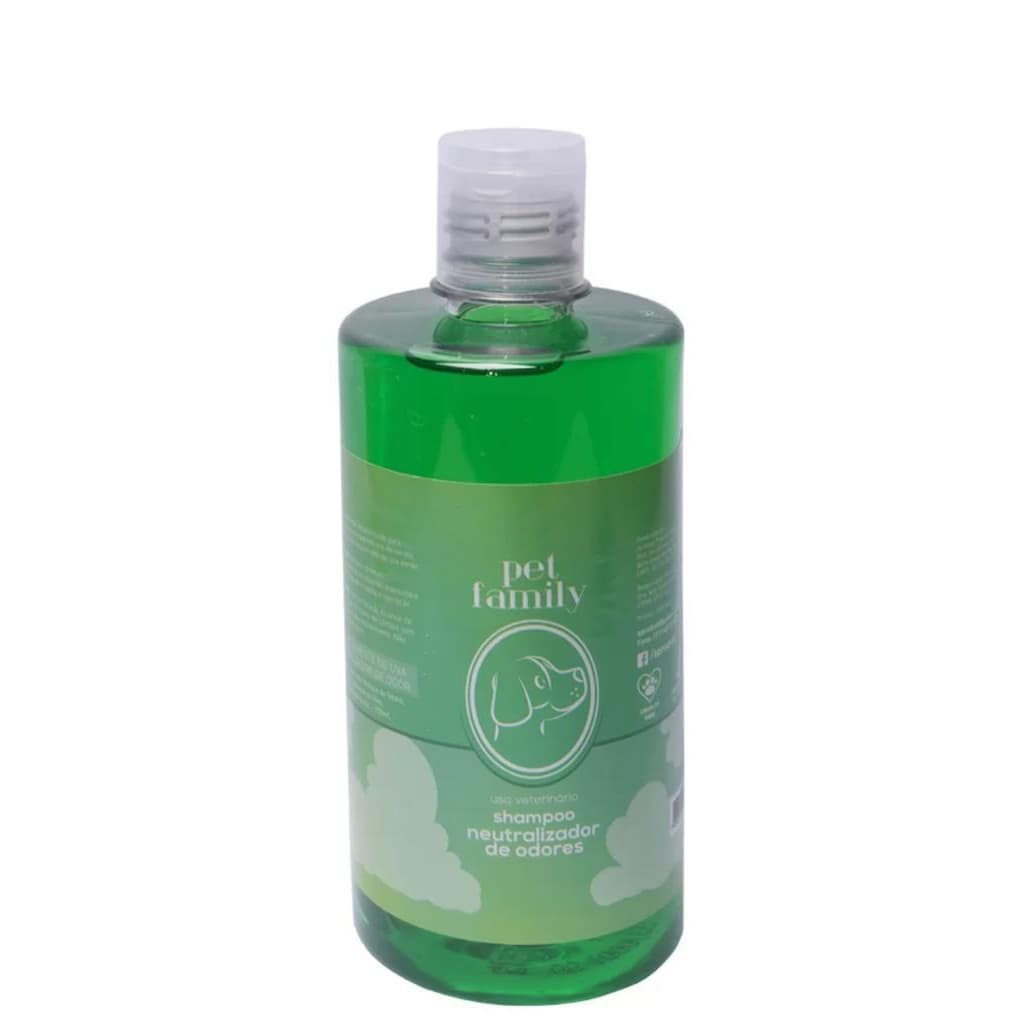 Shampoo Para Neutralizar Eliminar Odores Pet Family Cães E Gatos 500ml Profissional Banho e Tosa Petshop Limpeza Pesada